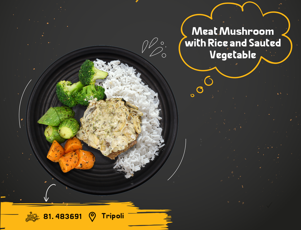 Steak Mushroom / Rice & Sauteed Vegetable