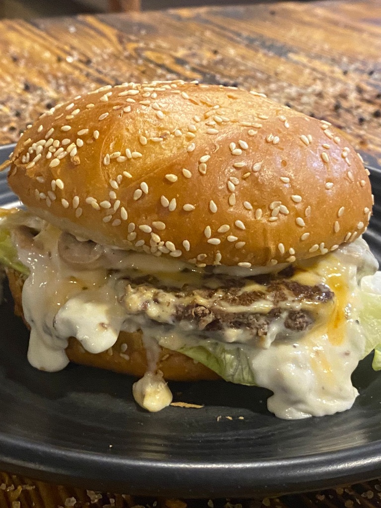 Swiss Mushroom Meat Burger